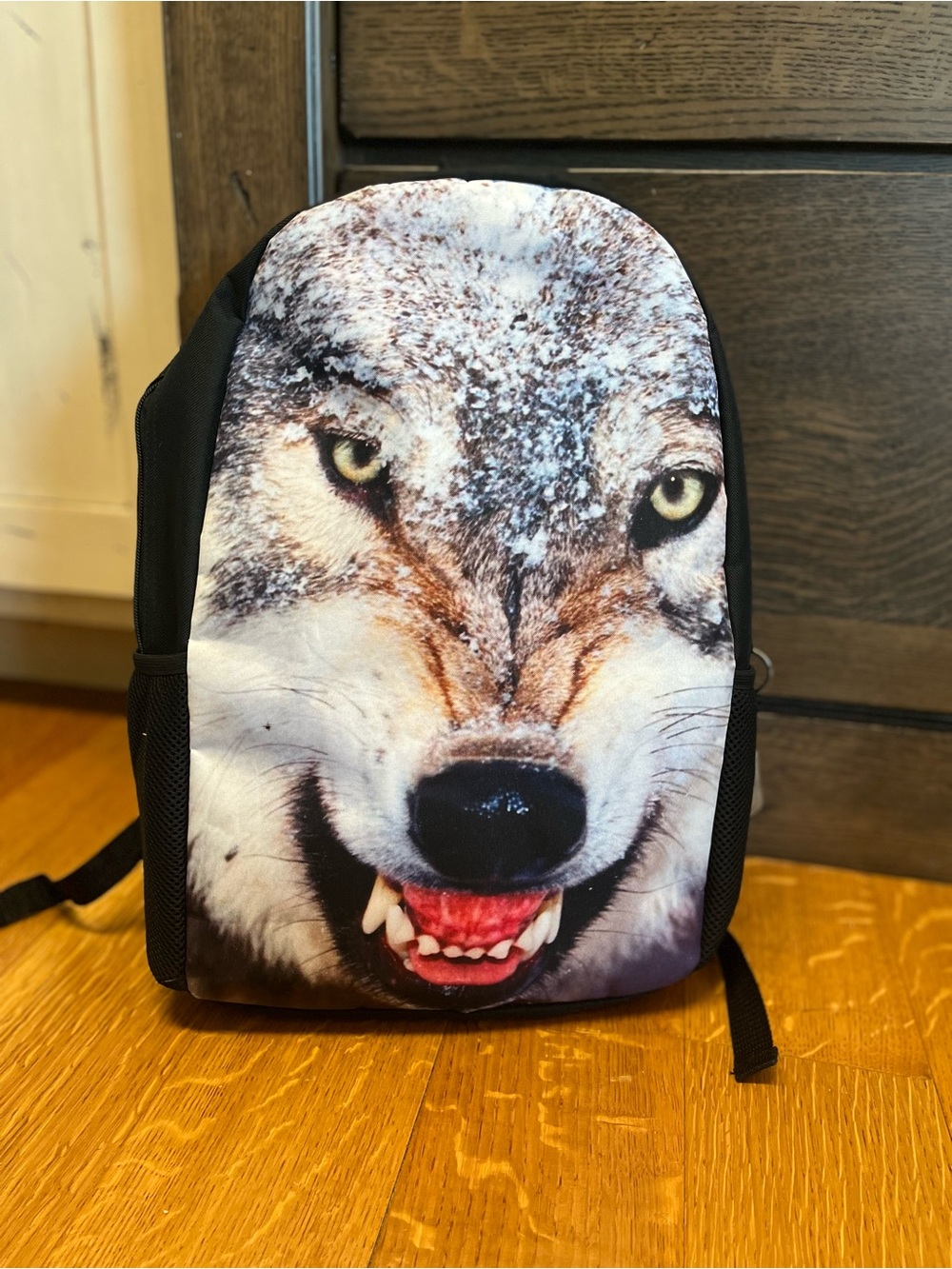 Youth wolf school backpack